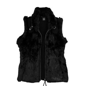 Gaby & Eden Women’s Rabbit Fur Black Vest Size M